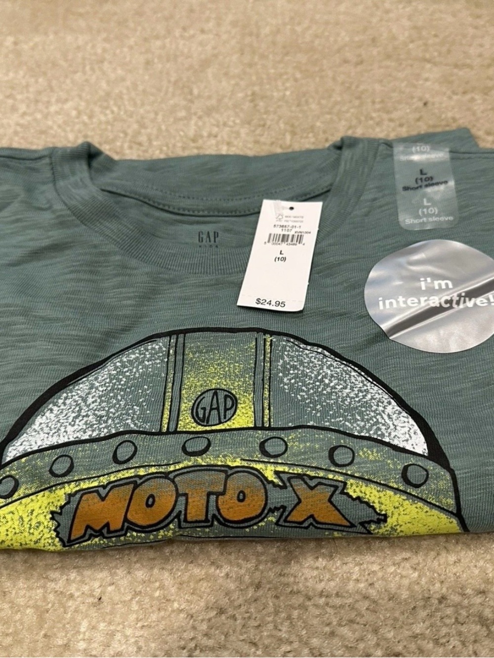 GAP Green Helmet Graphic Short Sleeve Tee - Picture 2 of 4